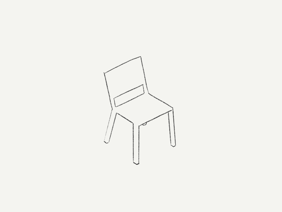 Animation of the design process of the chair